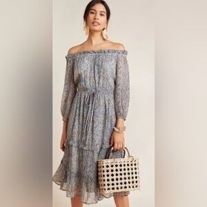 Anthropologie Blue dress Size 6